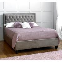 limelight beds rhea 4ft 6 double fabric bedframe silver velvet