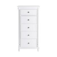 Lille White 5 Drawer Tall Chest