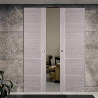 Light Grey Vancouver Syntesis Double Pocket Door - Prefinished