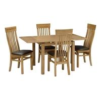 Light Oak 90-155cm Ext. Table and 4 Shaker Chairs