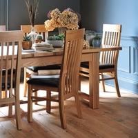 Light Oak 180-220-260cm Table and 6 Shaker Chairs