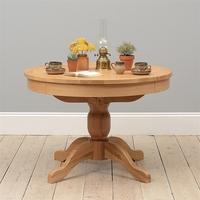 Light Oak 110-145cm Round Ext. Dining Table