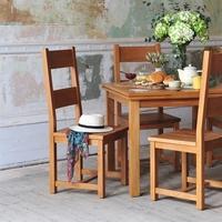 light oak 90 155cm ext table and 4 wooden chairs