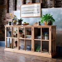 Light Oak 3 Door Glazed Sideboard