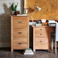 Light Oak 3 Drawer Filing Cabinet