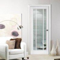 Lincoln White Primed 3 Pane Door with Clear Safety Glass