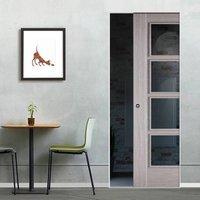 Light Grey Vancouver Syntesis Pocket Door - Prefinished with Clear Safety Glass