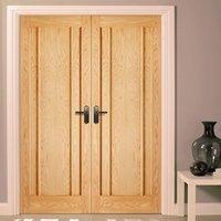 Lincoln 3 Panel Oak Fire Door Pair is 30 Minute Fire Rated