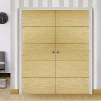 Lille Oak Solid Internal Door Pair is 1/2 Hour Fire Rated and Prefinished