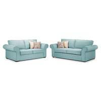 Linden 3 and 2 Seater Suite Blue