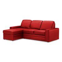 linea corner sofa bed with storage leather red left hand