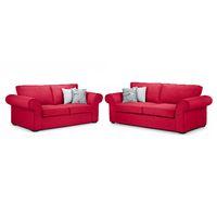Linden 3 and 2 Seater Suite Red