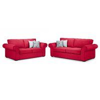 linden 3 and 2 seater suite red