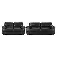 lisbon 3 and 2 seater suite black