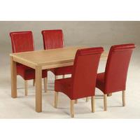 linden 150cm dining table with 4 padstow chairs