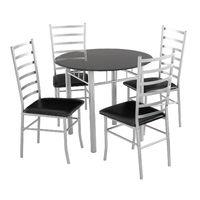Lincoln 4 Seater Dining Set Black
