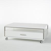 Libya Coffee Table In White High Gloss With 1 Drawer And 1 Shelf