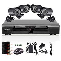 Liview 4CH CCTV H.264 DVR Motion Detection Security System 800TVL Waterproof Night Vision Cameras