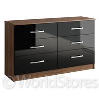 Linx 6 Drawer Chest Black Flatpacked