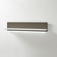 Libya Wall Mount Display Shelf In White Gloss And Grey With LED