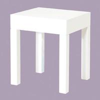 linea square end table large in white high gloss