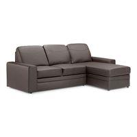 linea corner sofa bed with storage leather brown right hand