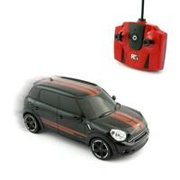 Licensed RC Mini Cooper S Countryman All4 1:24 Scale Remote Radio Controlled Car with LED HEadlights - Black - Kids Toy Gift Present
