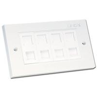 LINDY CAT6 Double Wall Plate with 4 x RJ-45 Shuttered Socket Unshielded