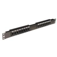 LINDY 19 Inch CAT5e 1U 16 Port RJ-45 Patch Panel Unshielded Black