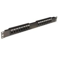 LINDY 19 Inch CAT6 1U 16 Port RJ-45 Patch Panel Unshielded Black