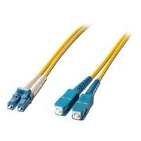 lindy 25m fibre optic patch lead os1 lc to sc connectors 9125m