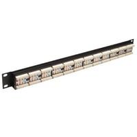 LINDY 19 Inch CAT5e 1U 24 Port RJ-45 Patch Panel Unshielded Black