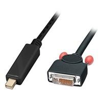 lindy 5m mini displayport male to dvi d male cable black