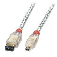 LINDY FireWire Cable - Premium 4 Pin Male to 6 Pin Male Transparent 20m