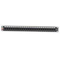 LINDY 19 Inch CAT6 1U 24 Port RJ-45 Patch Panel Unshielded Black