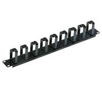 lindy 1u cable management panel with 9 vertical hoops black