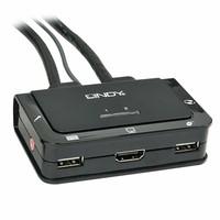 LINDY Compact 2 Port KVM Switch - HDMI, USB 2.0 & Audio