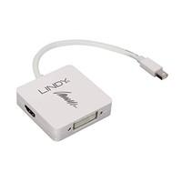 LINDY Mini DisplayPort 1.2 to HDMI DVI and DisplayPort Converter Adapter - White