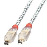 LINDY FireWire Cable - Premium 4 Pin Male to 4 Pin Male Transparent 7.5m