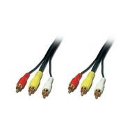 lindy 35546 premium audio video cable 3 x phono male to 3 x phono male