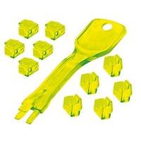 lindy 10 x rj 45 port blockers with key yellow