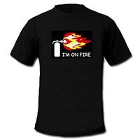 Light Up LED T-shirts Sound activated LED lights Cotton Novelty 2 AAA Batteries