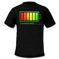 Light Up LED T-shirt colour battery charging pattern Fixed Mode Flashing EL Nylon for Party Bar Raver 2 AAA Batteries