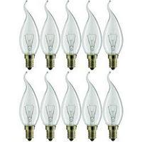 Light bulb 114 mm Philips 230 V E14 40 W Warm white EEC: E Candle shape Content 10 pc(s)