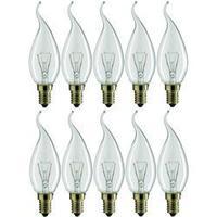 Light bulb 114 mm Philips 230 V E14 25 W Warm white EEC: E Candle shape Content 10 pc(s)