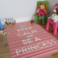 light pink non slip washable girls rug 100x160cm apollo