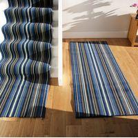 Lima 459 Navy Blue Stripe Stair Carpet Runner 60cm Wide