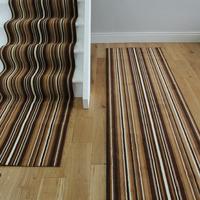 Lima 459 Brown Striped Stair Carpet Runner 80cm (2ft 7\