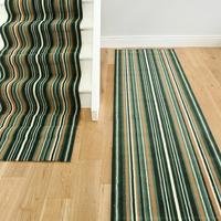 Lima 459 Green Striped Stair Carpet Runner 50cm Wide