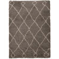 Light Grey Moroccan Trellis Shaggy Rug - Athena Zamba 160x230